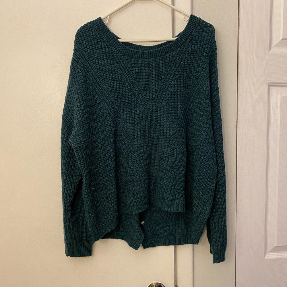 Express hi lo green sweater, size L